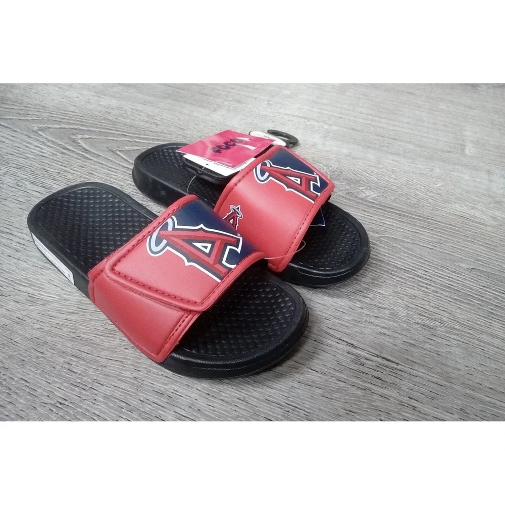 Foco Los Angeles Angels Slide Sandals Kids MLB Youth Size Small 11 12 New
